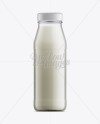 Clear Glass Bottle W/ Milk Mockup