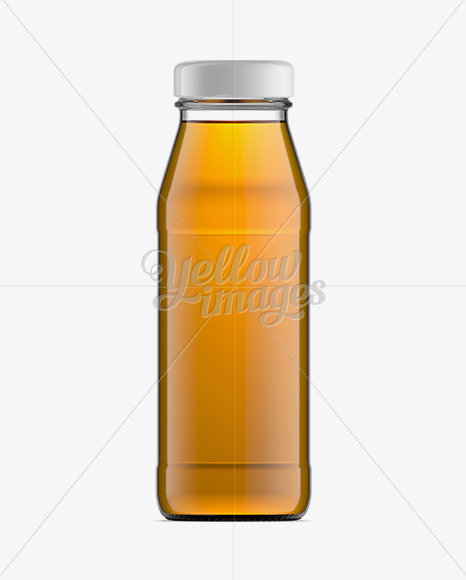 Clear Bottle W/ Apple Juice Mockup