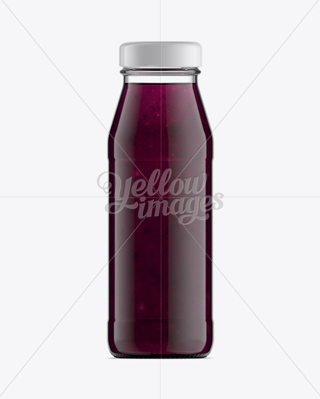 Clear Bottle W/ Blackberry Smoothie Mock-Up