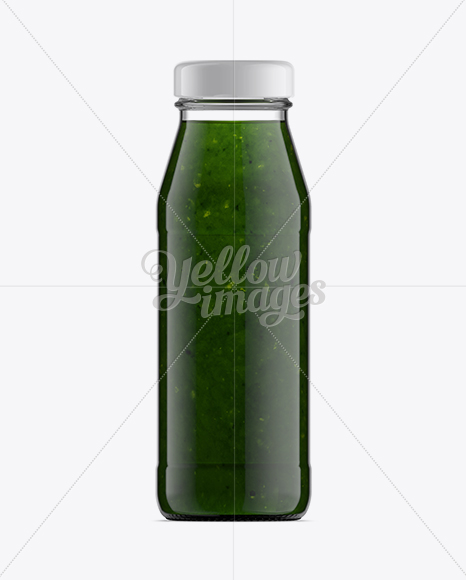 Glass Bottle W/ Aloe Juice Mockup