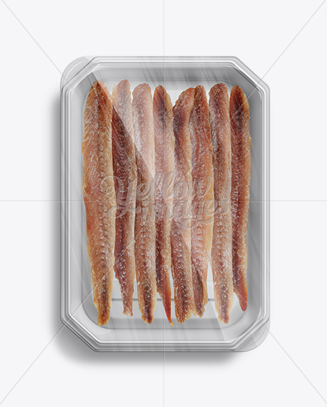 Small Plastic Tray W/ Anchovies Mockup