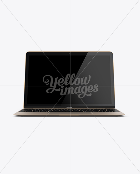 Apple MacBook Gold Mockup - Front View