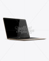 Apple MacBook Gold Mockup - 3/4 Left View