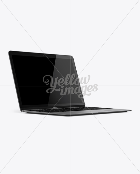 Apple MacBook Space Grey Mockup - 3/4 Left View