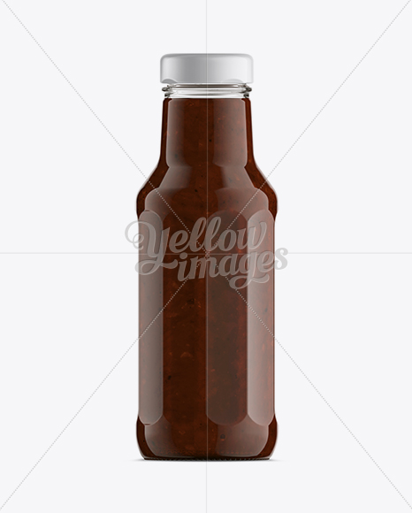 Glass Bottle W/ Barbecue Sauce Mockup