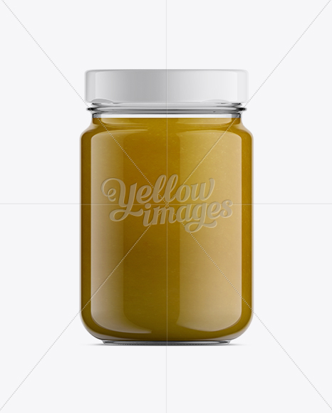 Glass Jar W/ Apple Jam Mockup