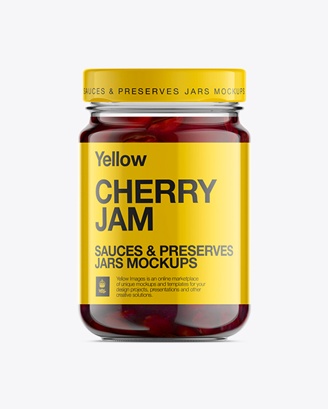 Glass Jar W Cherry Jam Mock-up - Mokup