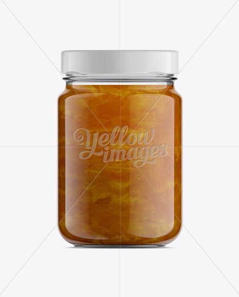 Glass Jar W/ Peach Jam Mock-Up