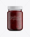 Glass Jar W/ Raspberry Jam Mock-up