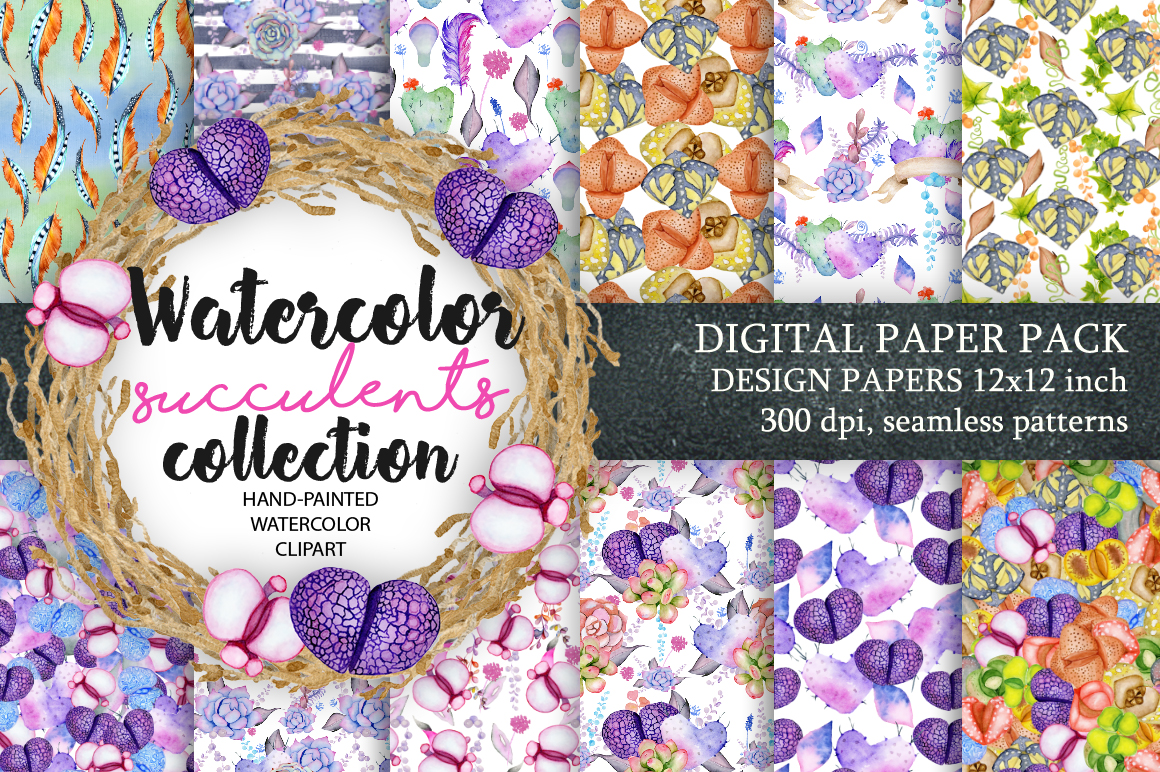 Digital Paper Pack, Waterclor seamless pattern, Watercolor Backgrounds, Floral Scrapbook Paper, Wedd