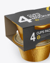 4 Cups Pack Mockup - Half Side (High-Angle Shot) & Top Views