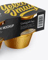 4 Cups Pack Mockup - Half Side (High-Angle Shot) & Top Views