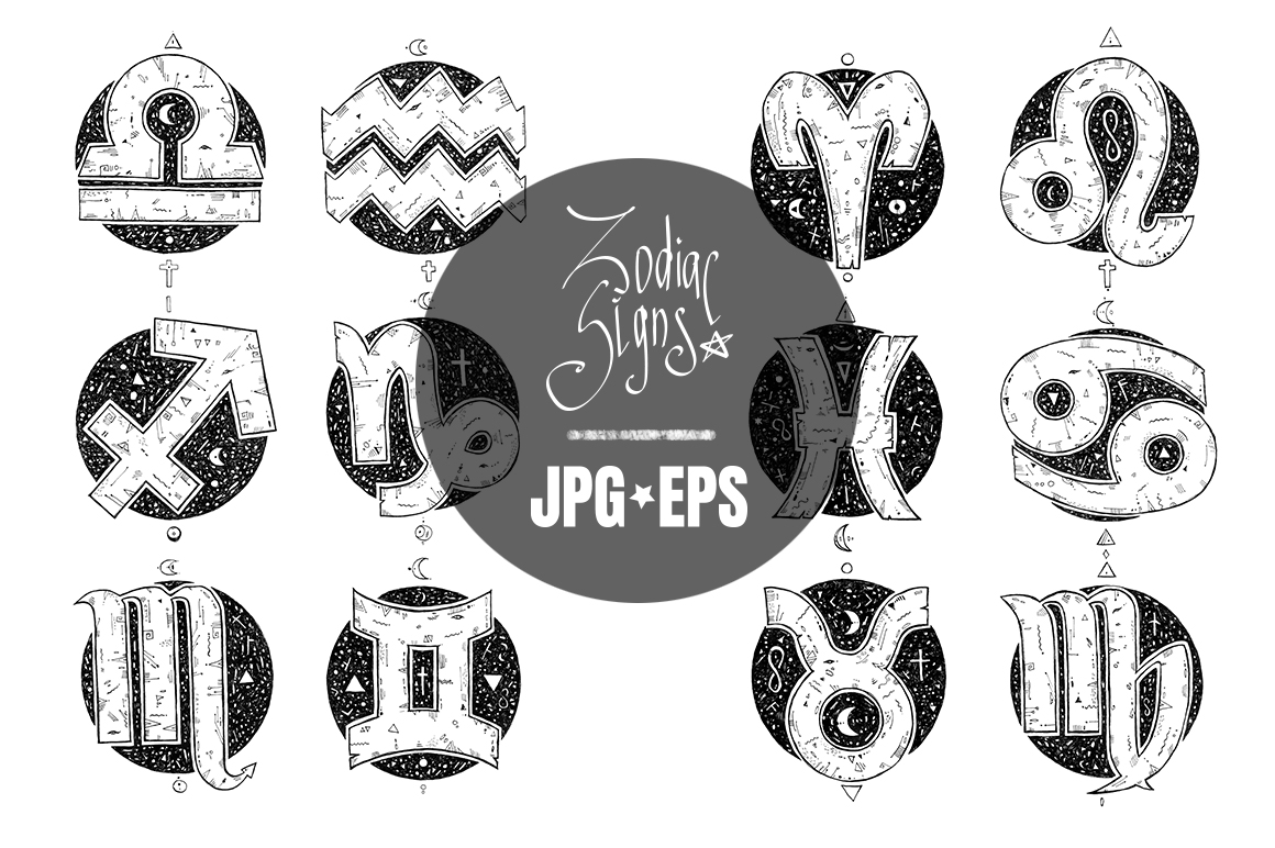 Hand drawn zodiac signs Hand drawn zodiac signs