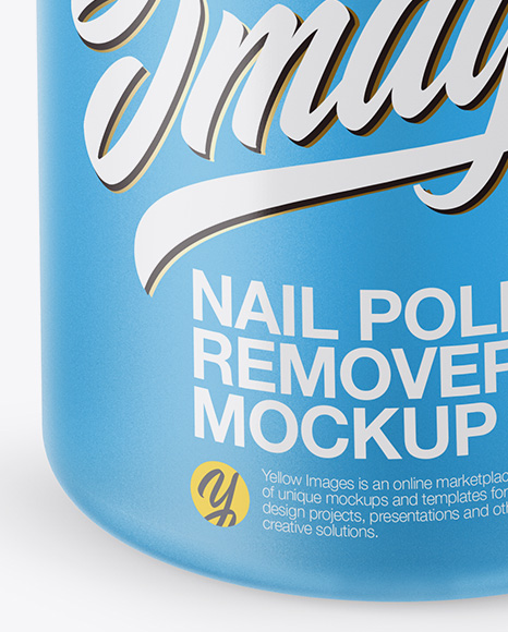 Nail Polish Remover Bottle Mockup - Front View (High Angle Shot)