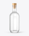 Vodka Bottle with Wooden Cap Mockup