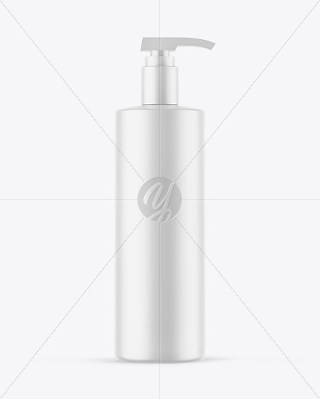 Matte Cosmetic Bottle With Pump Mockup