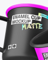 Two Matte Enamel Cups Mockup