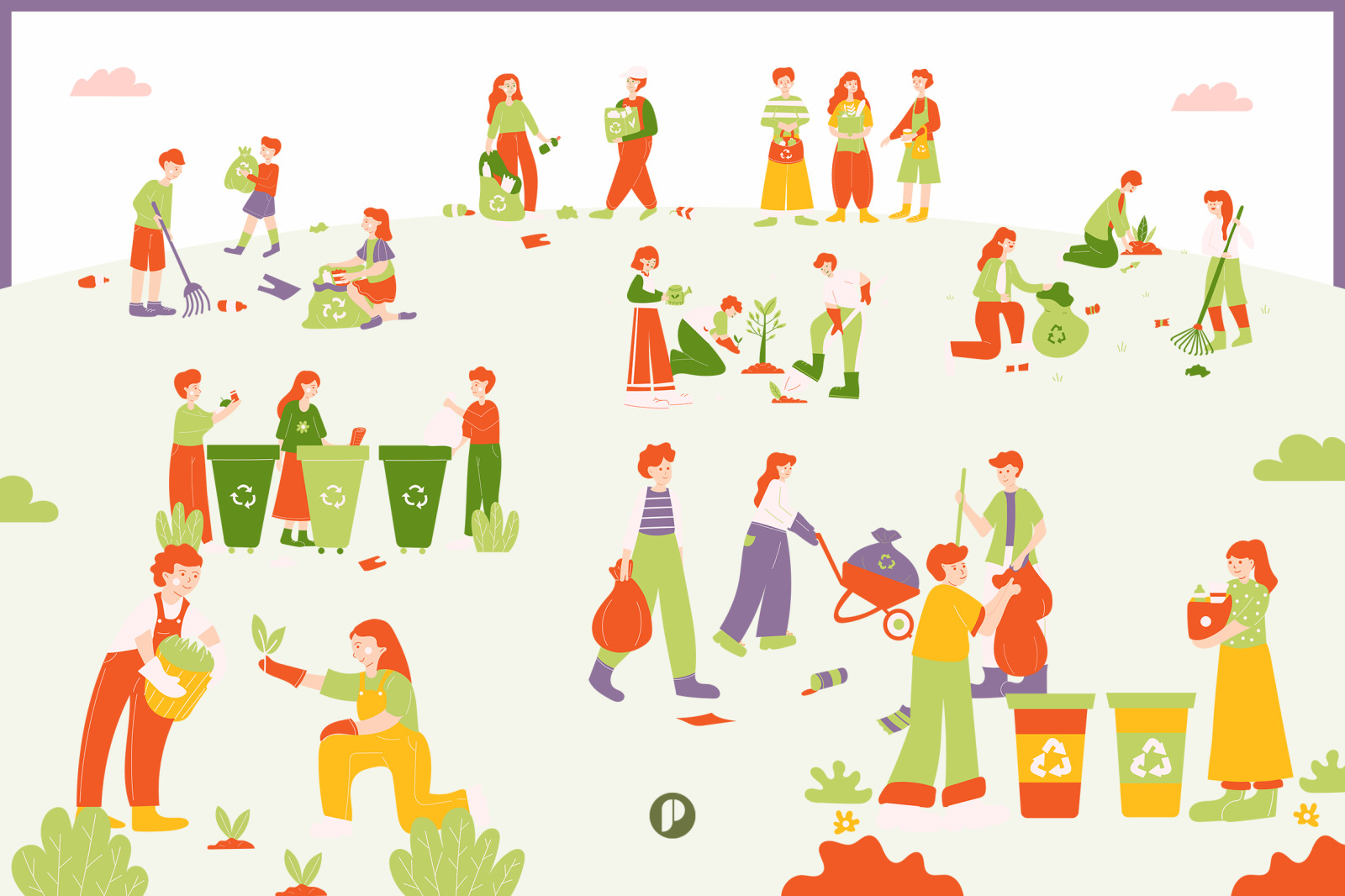 World Environment Day Characters Illustration Set World Environment Day Characters Illustration Set