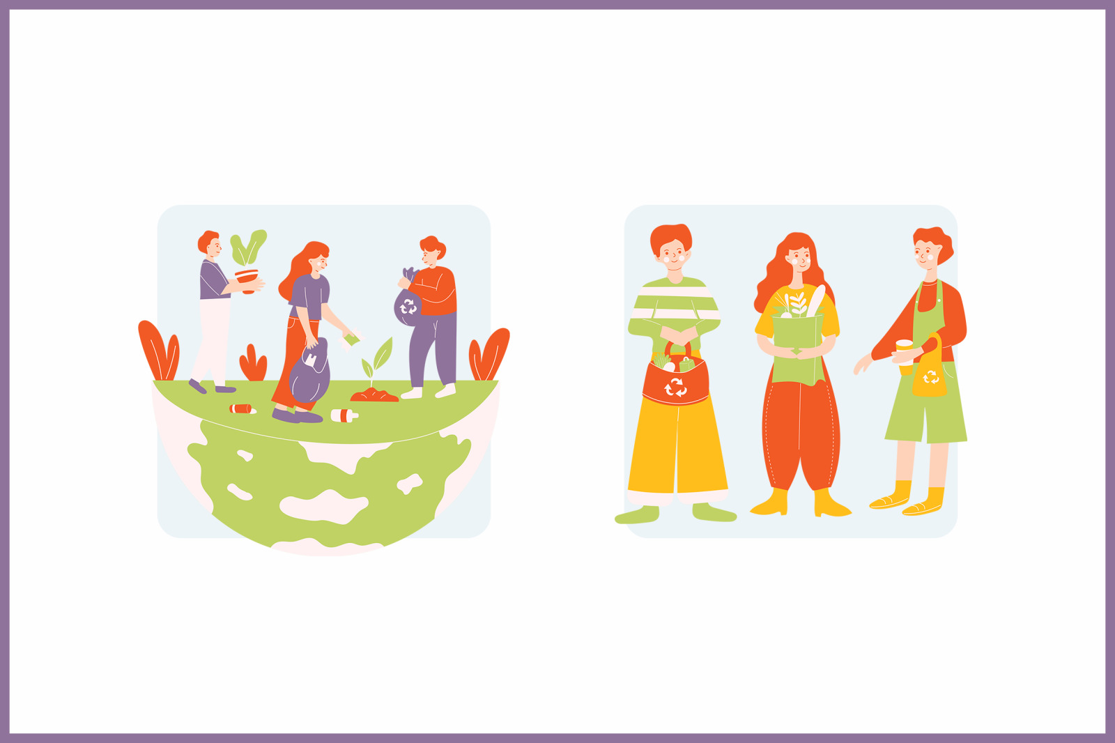 World Environment Day Characters Illustration Set World Environment Day Characters Illustration Set