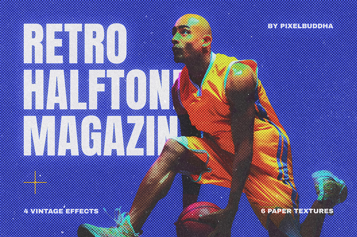 Retro Magazine Halftone Photo Effect Retro Magazine Halftone Photo Effect