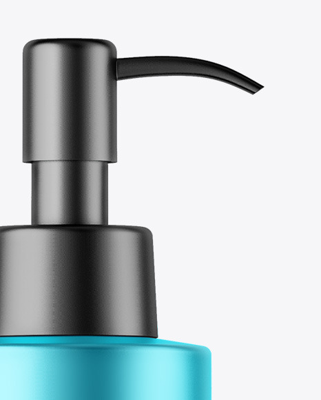 Matte Metallic Cosmetic Bottle With Pump Mockup Matte Metallic Cosmetic Bottle With Pump Mockup