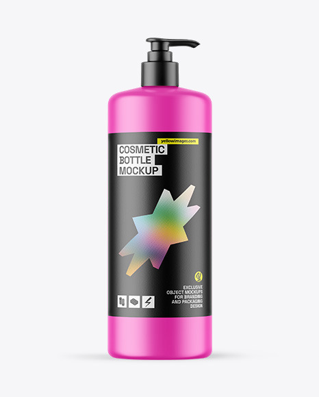 Matte Cosmetic Bottle With Pump Mockup Matte Cosmetic Bottle With Pump Mockup