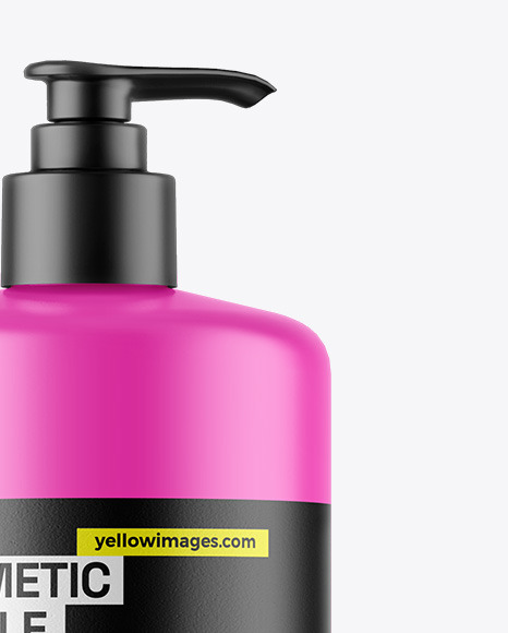 Matte Cosmetic Bottle With Pump Mockup Matte Cosmetic Bottle With Pump Mockup