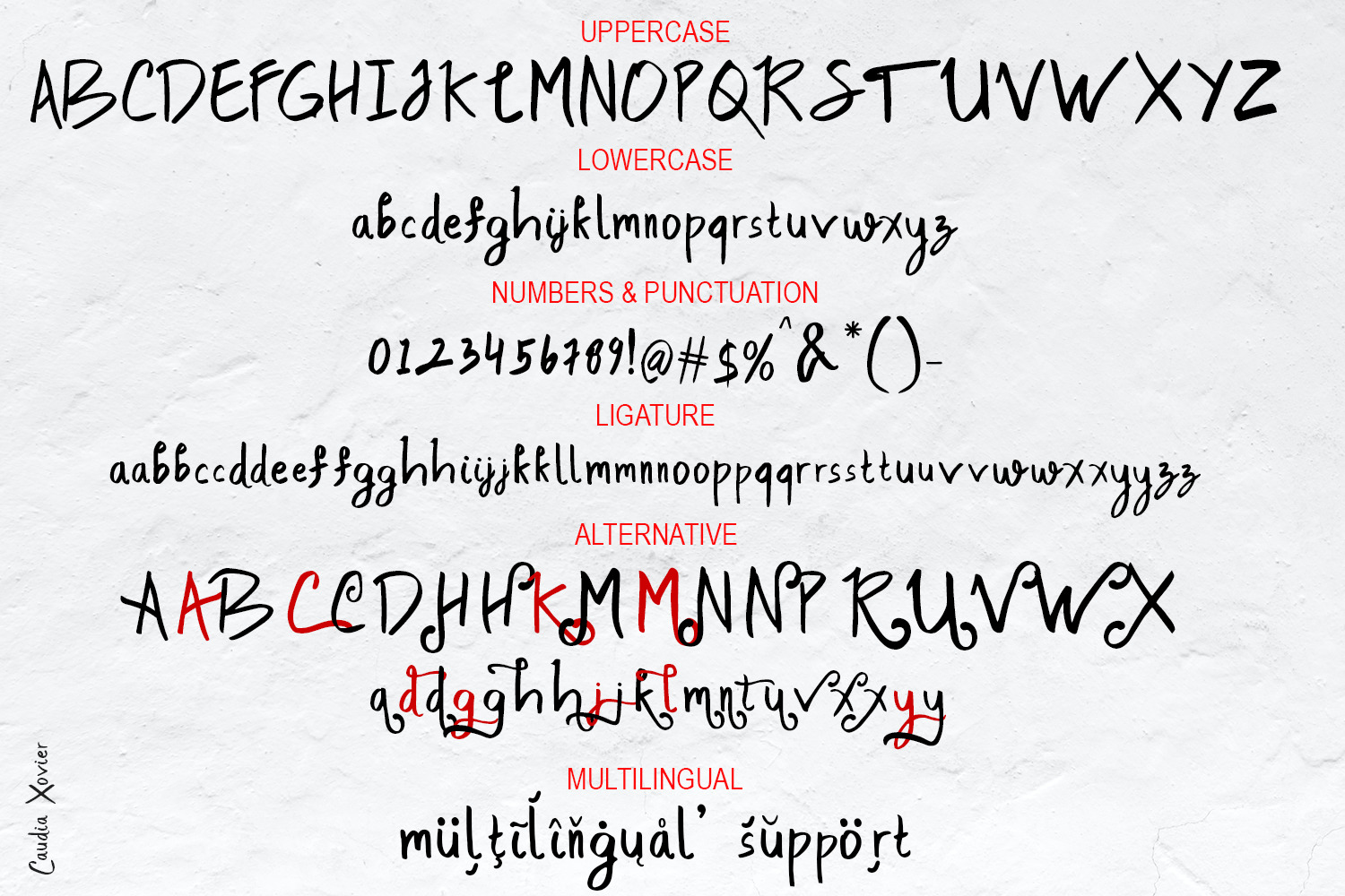 Caudia Xovie - Handwritten Font