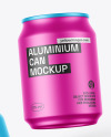 Three Matte Metallic Cans Mockup