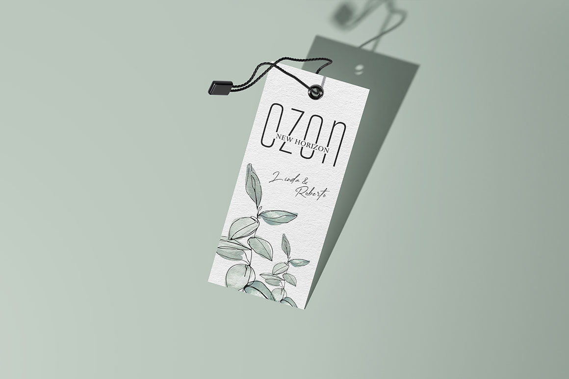 Clothing Tag With String and Seal Mockup