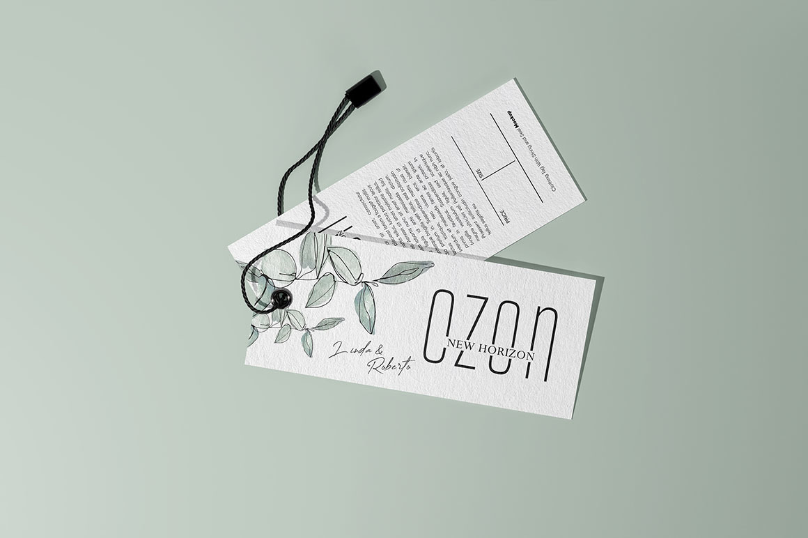 Clothing Tag With String and Seal Mockup