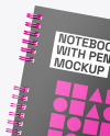 Notepad with Pen Mockup