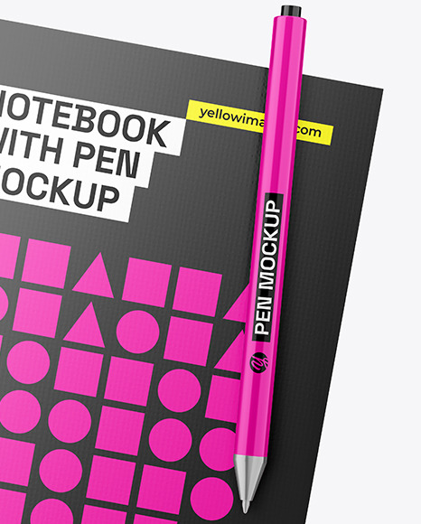 Notepad with Pen Mockup