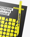 Notepad with Pen Mockup