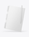 Glossy Notepad with Pen Mockup