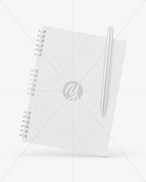 Kraft Notepad with Pen Mockup