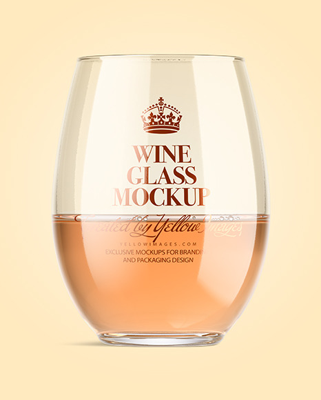 Orange Wine Glass Mockup