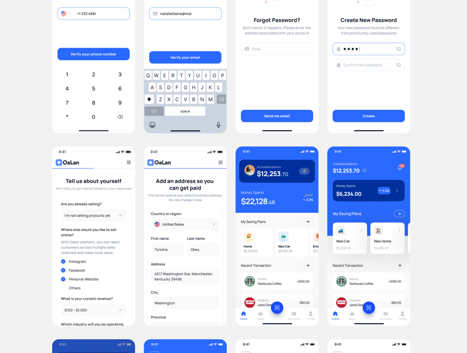 Oalan-Mobile Banking App Figma UI Template Oalan-Mobile Banking App Figma UI Template