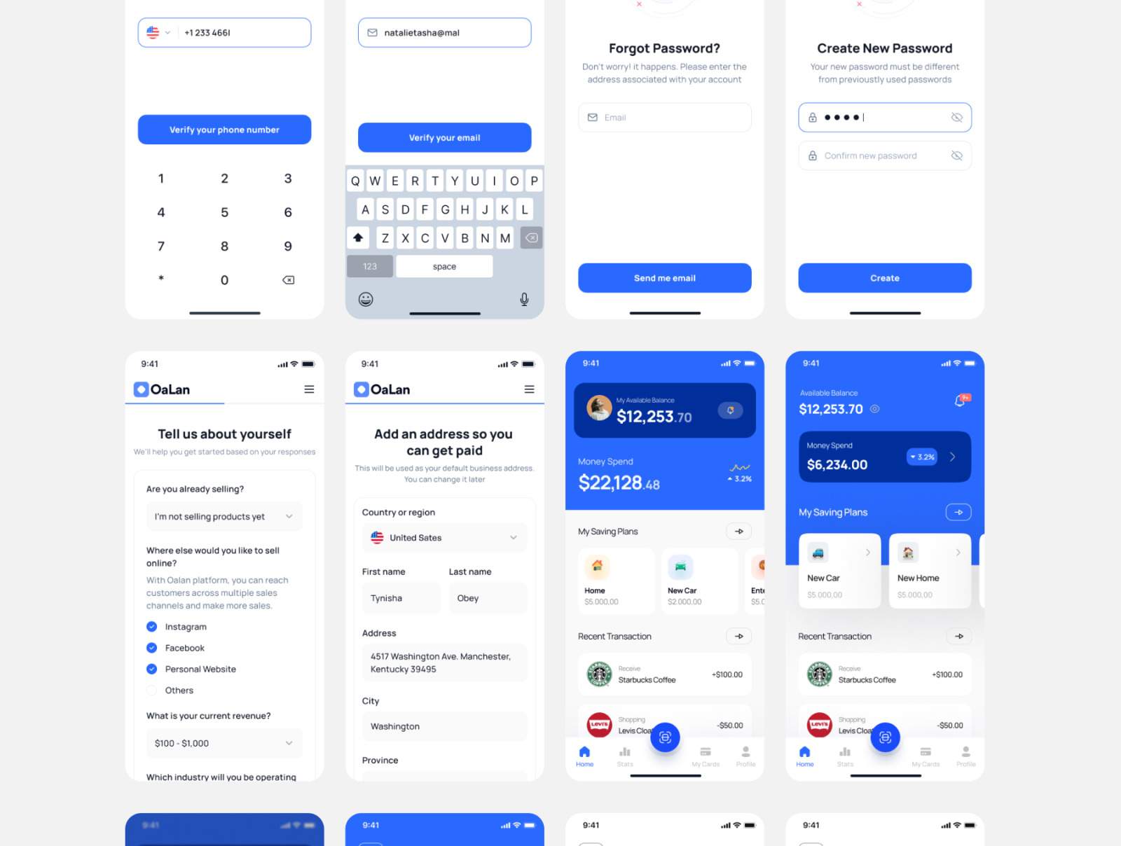 Oalan-Mobile Banking App Figma UI Template