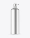 Matte Metallic Cosmetic Bottle With Pump Mockup