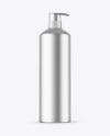 Matte Metallic Cosmetic Bottle With Pump Mockup