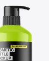 Glossy Cosmetic Bottle With Pump Mockup Glossy Cosmetic Bottle With Pump Mockup