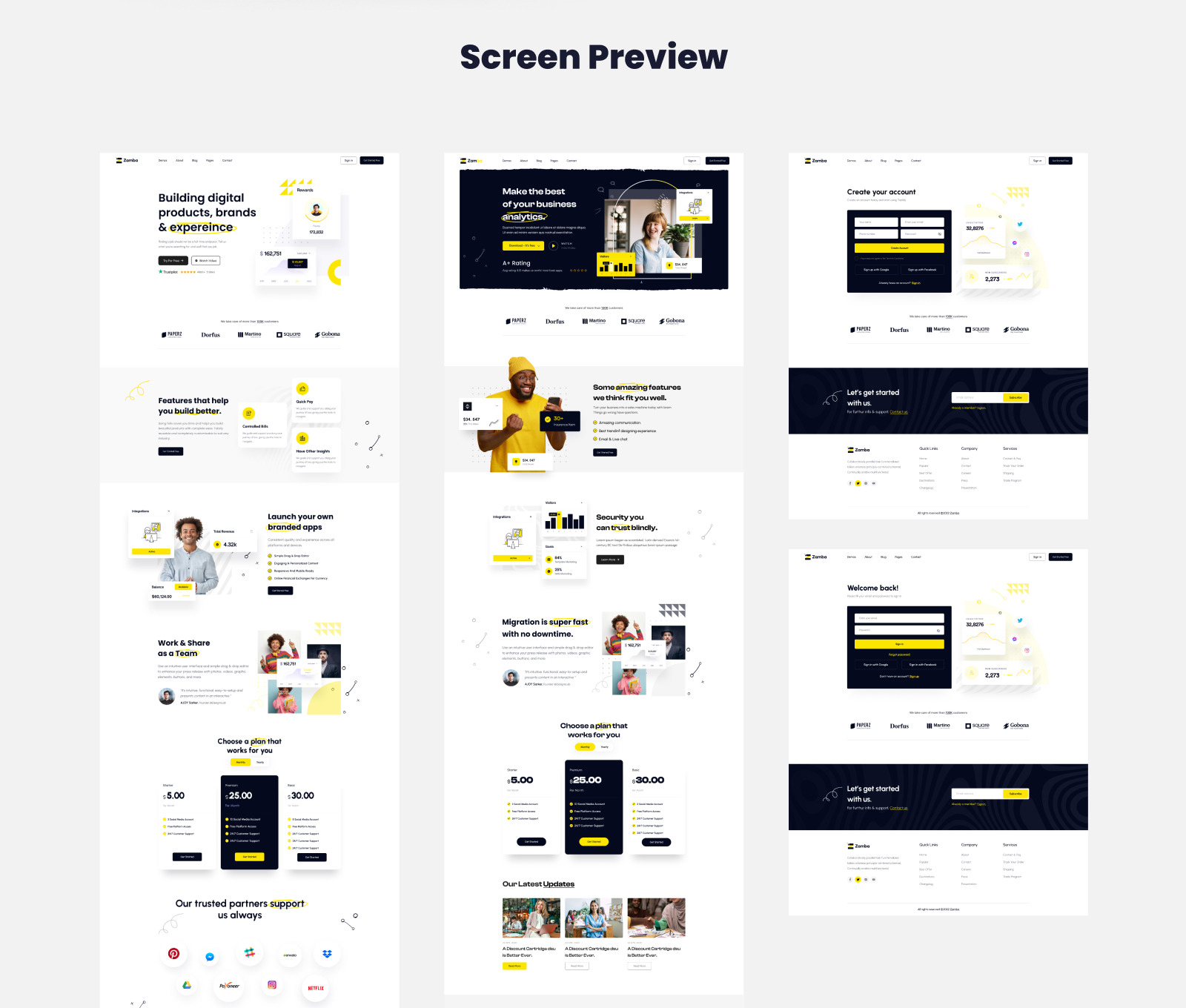 Zamba - Saas Website Figma Template Zamba - Saas Website Figma Template