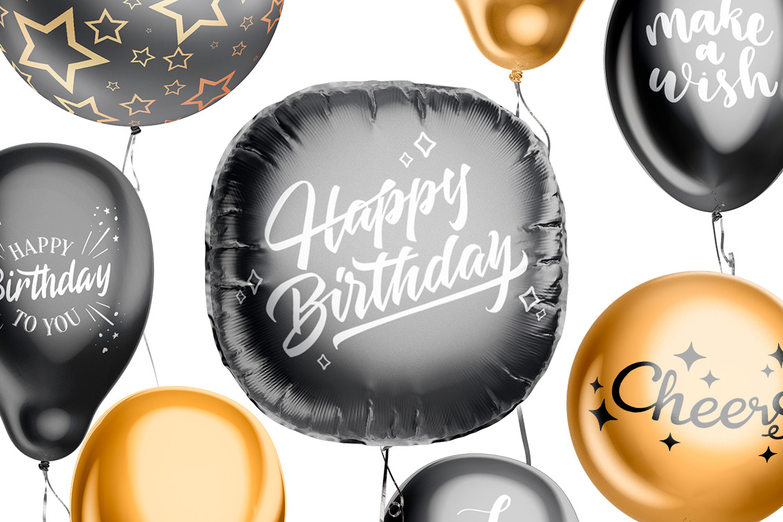 Balloon Shapes Mockups Set Balloon Shapes Mockups Set
