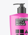 Matte Cosmetic Bottle With Pump Mockup Matte Cosmetic Bottle With Pump Mockup