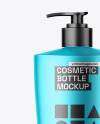 Matte Metallic Cosmetic Bottle With Pump Mockup