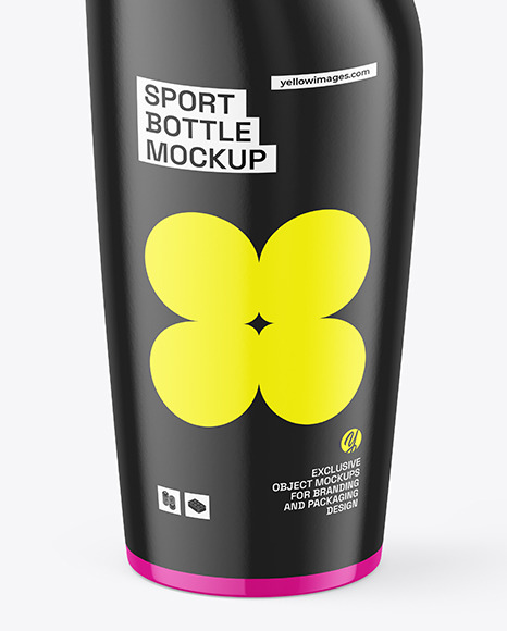 Glossy Sport Bottle Mockup