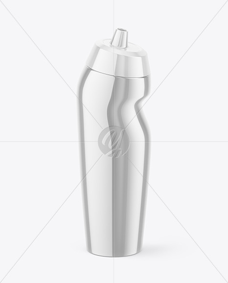 Metallic Sport Bottle Mockup