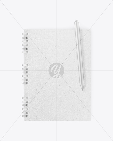 Kraft Notepad with Pen Mockup