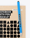 Kraft Notepad with Pen Mockup